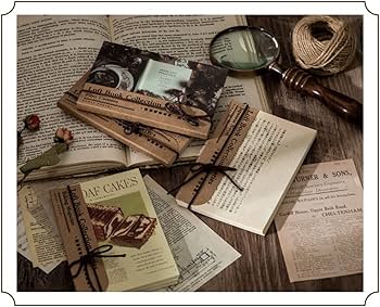 Amazon.co.jp: コラージュ素材 Rickton 60枚 レトロ デザインペーパー